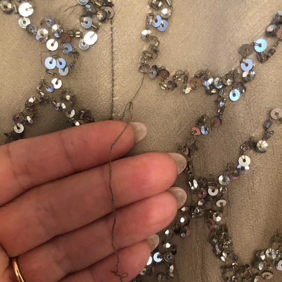 Scala Silver Cocktail Dress, Sz 8 Please Review All Pics No Returns Or Refunds - Picture 9 of 15